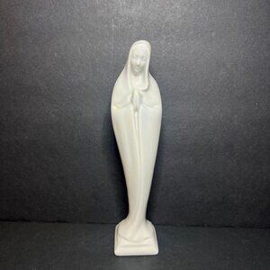 Vintage 90s Florentine Off White Porcelain Madonna Virgin Mary Statue Figure 7"